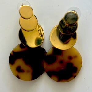 Leopard /Gold pierced Earrings